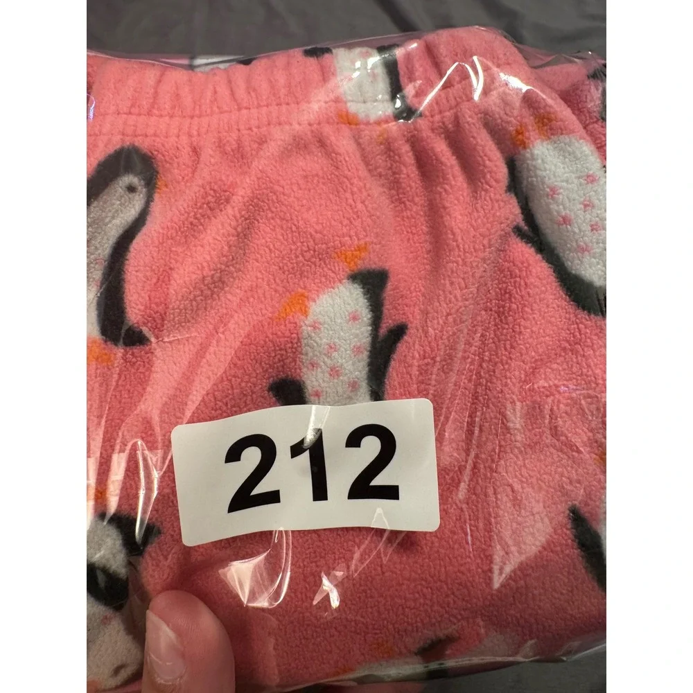 Carter's Kids Pink Fleece Penguin Print Pajama Pants Sleep‎ Bottoms ATFC1064